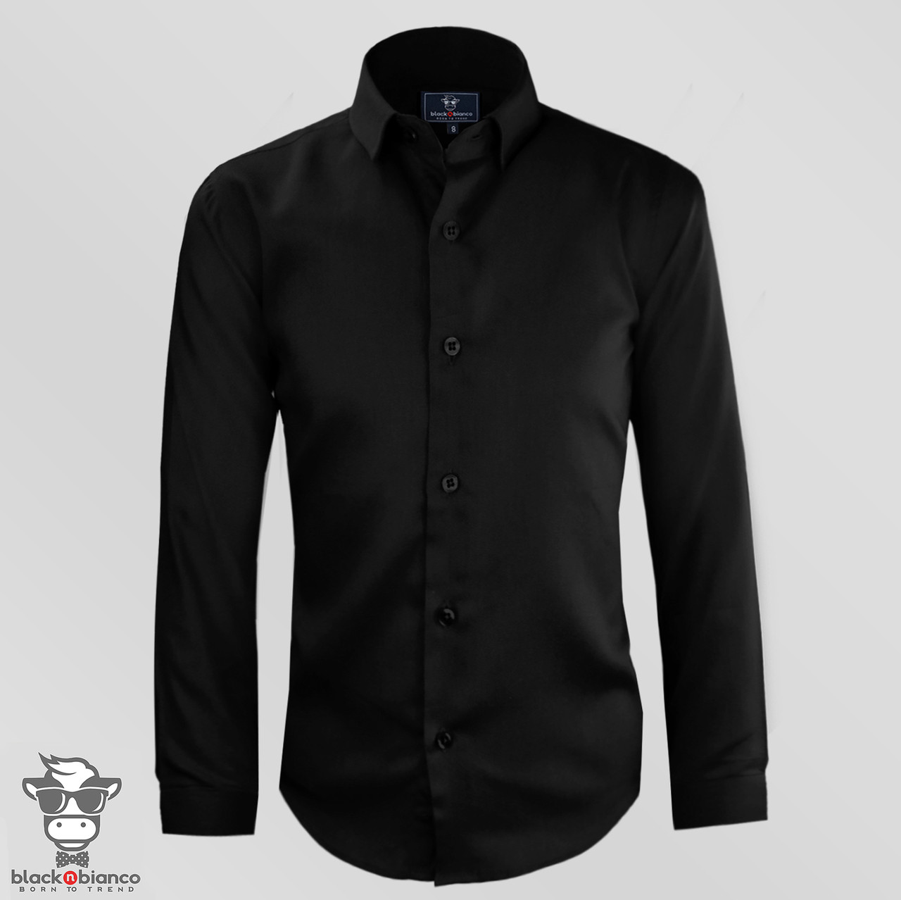 boys black dress shirt